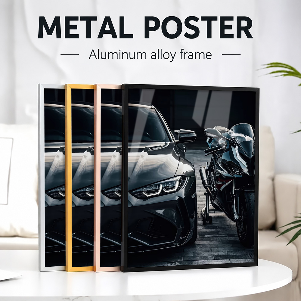 Picture Frame - Siyah Araba ve Motosiklet İkili Metal