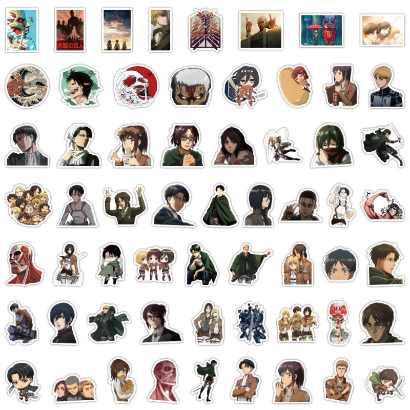Wall Sticker - 60 adet Titan Anime çıkartmaları sevimli