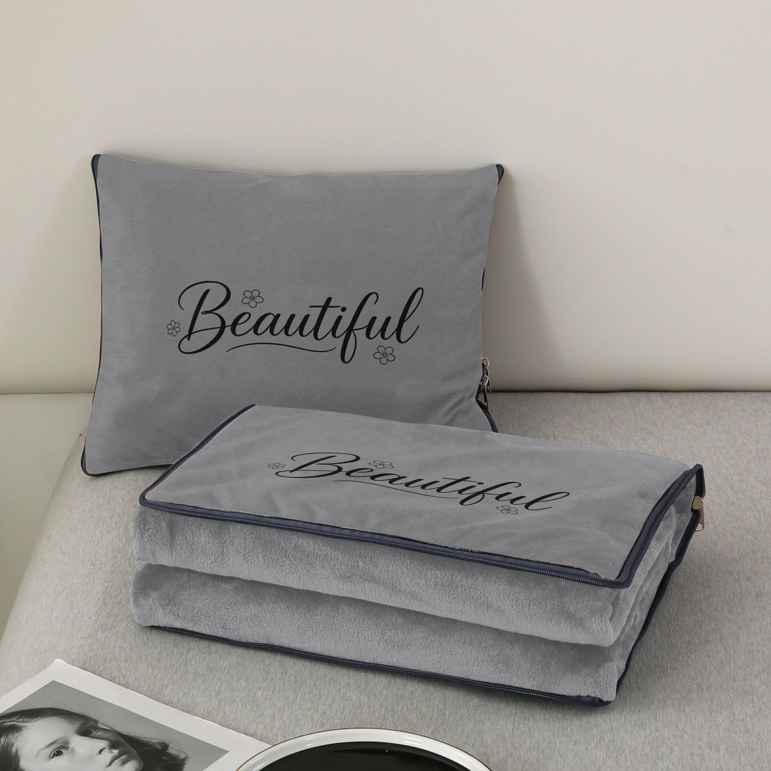 Güzel Baskılı Yumuşak Gri Kadi - Throw Pillow incelemesi ve fiyatı